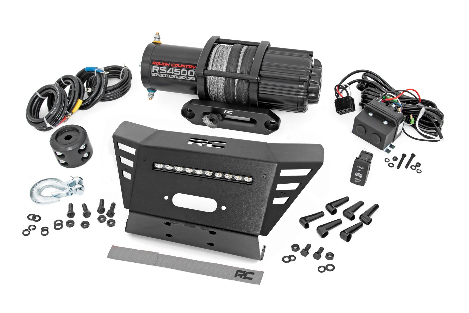 Winch Plate | 4500-LB Winch | 10" Black Slimline | Honda Pioneer 520 (22-23)