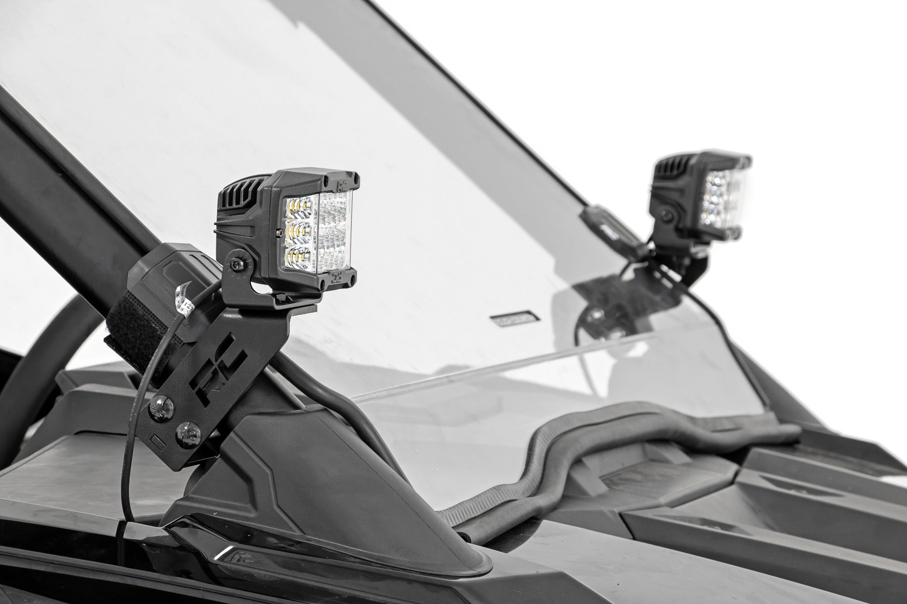 LED Light | A Pillar Mount | 2" Black Pair | Amber DRL | Polaris RZR PRO XP