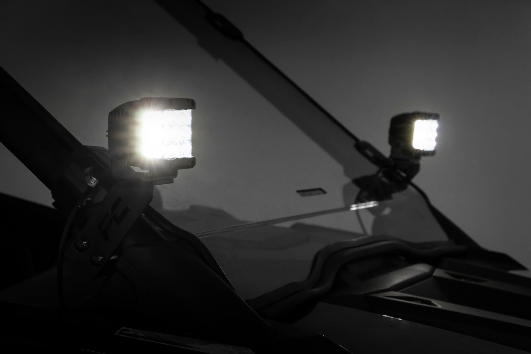LED Light | A Pillar Mount | 2" Black Pair | Amber DRL | Polaris RZR PRO XP