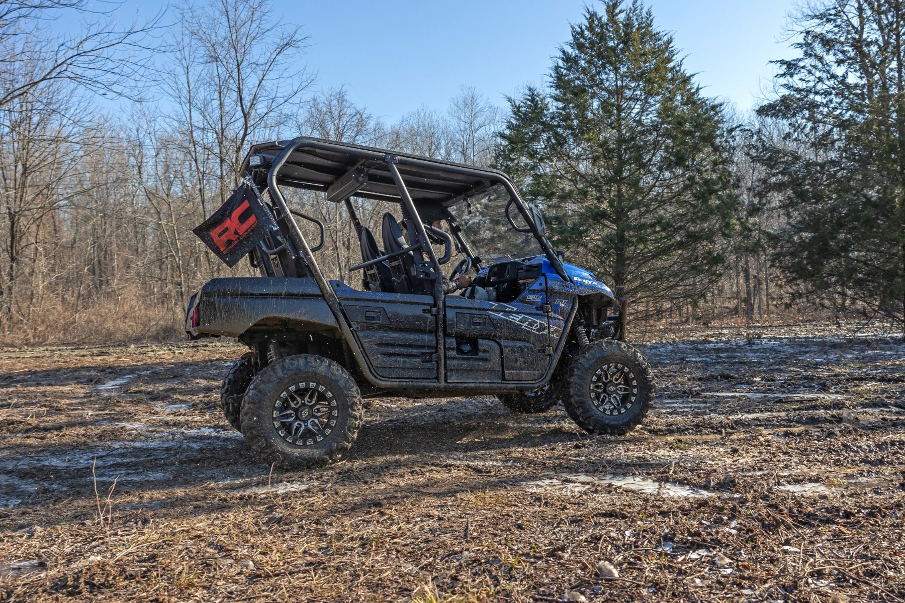 Whip Mount | Cage | 4' Multl-Color LED Whip Pair | Kawasaki Teryx