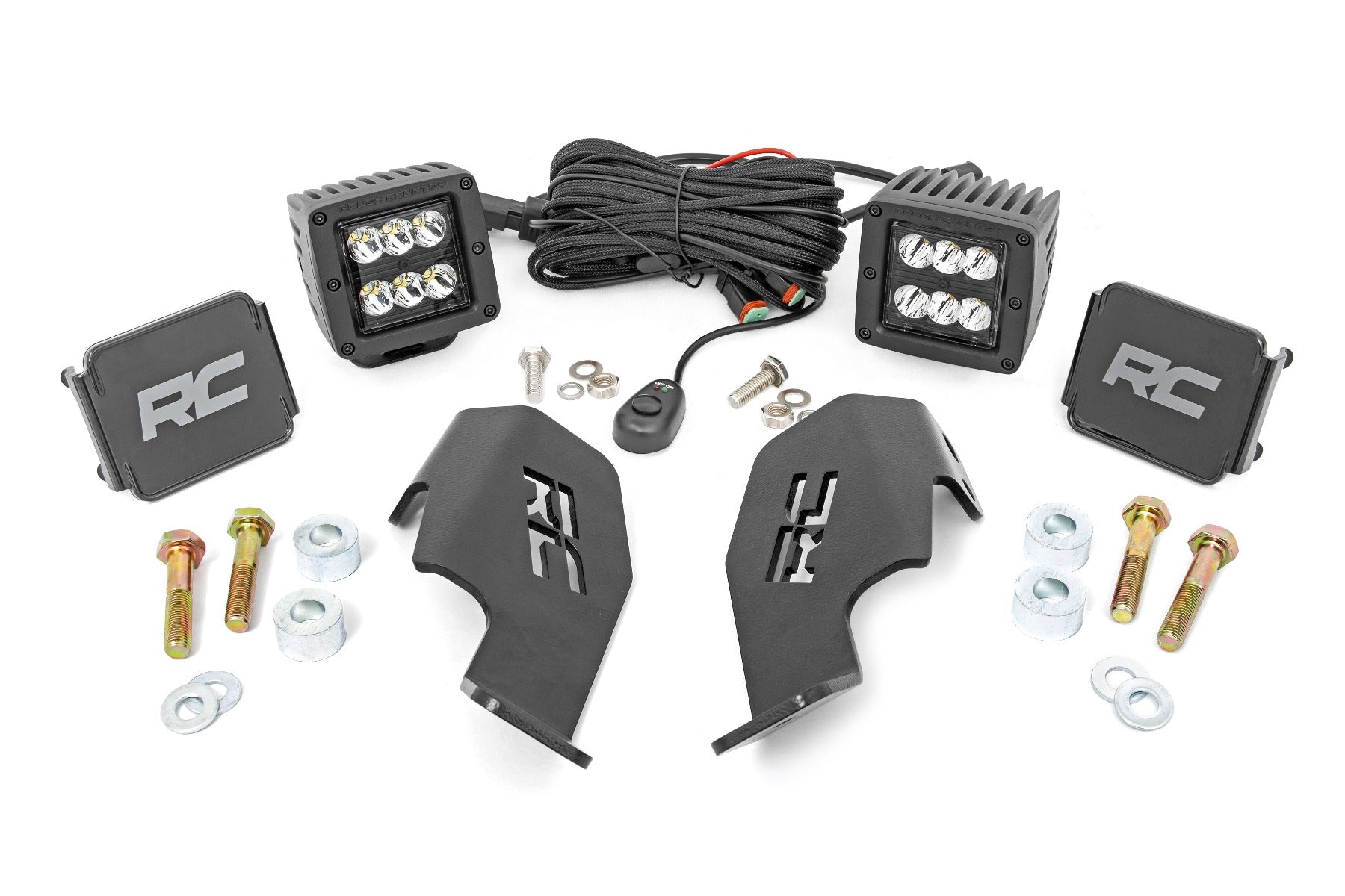LED Light Kit | Cage Mount | 2" Black Pair | Honda Talon 4WD (19-22)